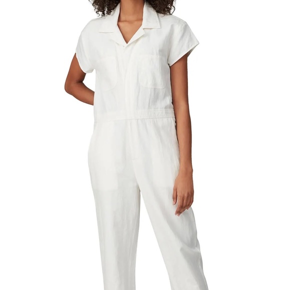 A Piece Apart Rent the Runway Azore white linen jumpsuit sz 2 $445 - Picture 1 of 11
